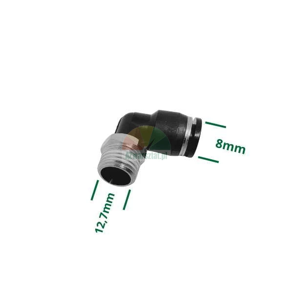 Złączka L 12,7mm gwint na 8mm wtyk