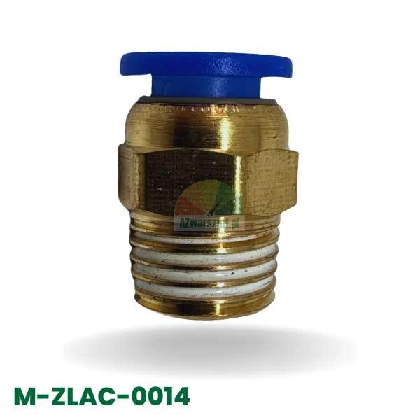 Łącznik pneumatyczny mosiężny, wtyk 8mm / gwint 12,7mm (szybkozłączka)