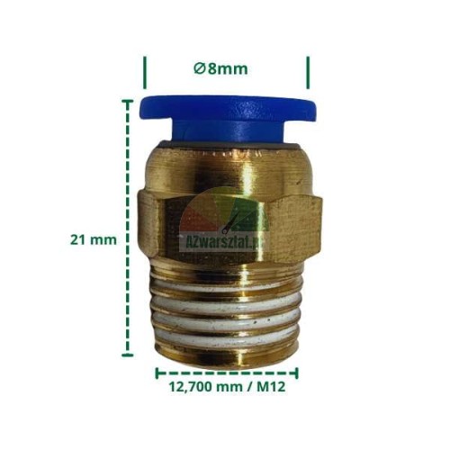 Szybkozłączka pneumatyczna 8mm na gwint 12,7mm