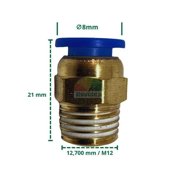 Szybkozłączka pneumatyczna 8mm na gwint 12,7mm