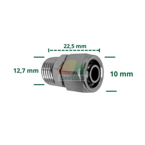 Łącznik 10 mm na gwint 12,7 mm.