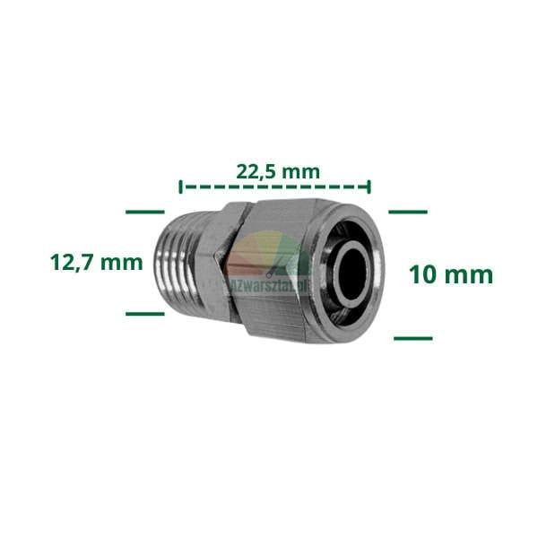 Łącznik 10 mm na gwint 12,7 mm.