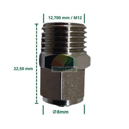 Łącznik przewodu 8mm na gwint M12 (12,7mm).