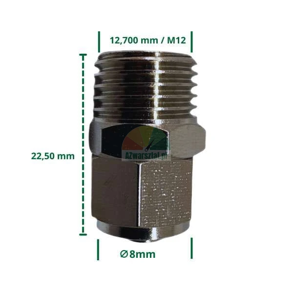 Łącznik przewodu 8mm na gwint M12 (12,7mm).