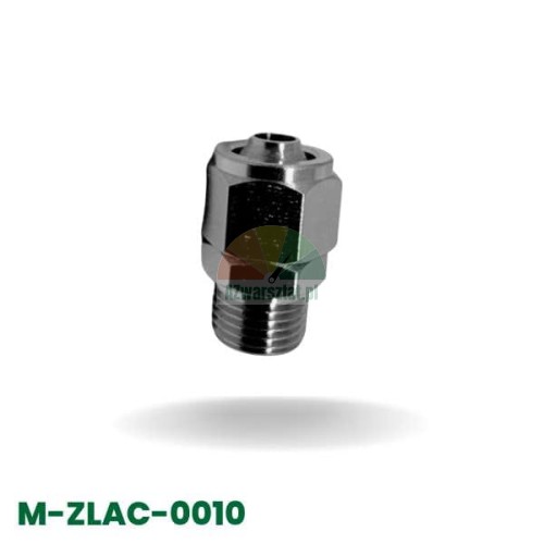Łącznik przewodu 8mm z gwintem 9,7mm, prosty, metalowy, do systemów pneumatycznych lub wodnych.
