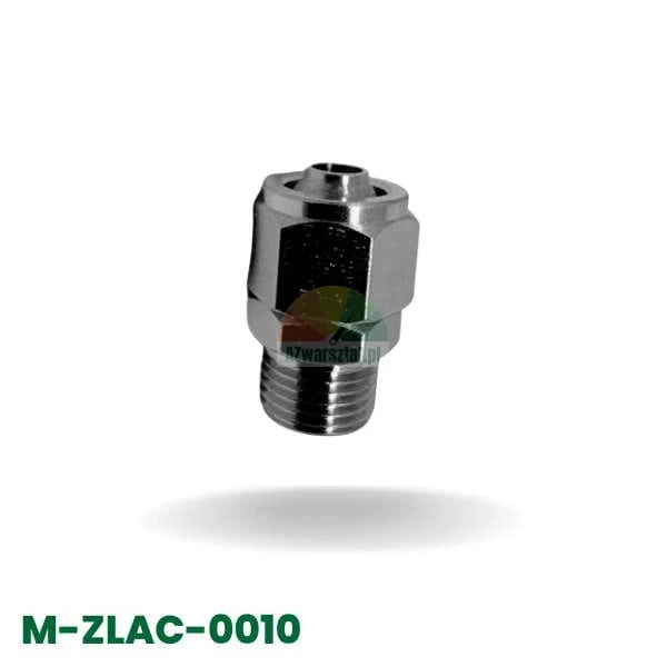 Łącznik przewodu 8mm z gwintem 9,7mm, prosty, metalowy, do systemów pneumatycznych lub wodnych.