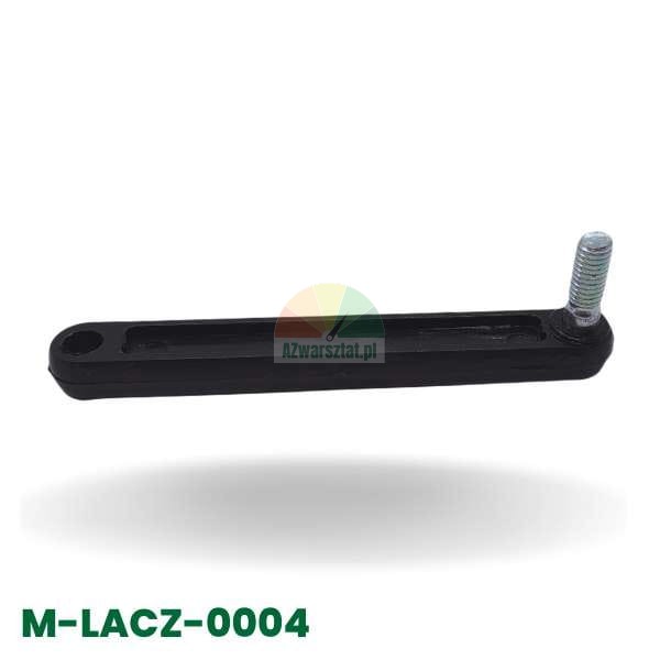 Łącznik mechanizmu pedała. Czarny drążek z gniazdem i gwintowaną szpilką, model M-LACZ-0004.