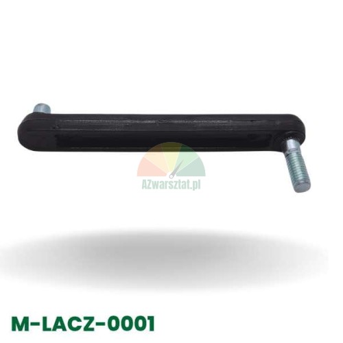 Czarny łącznik mechanizmu 12,5 cm z gwintowanymi końcówkami, element układu kierowniczego.