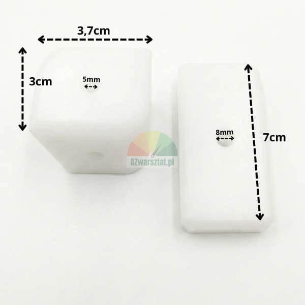 Ślizg podnośnika kostka z dziurkami 7 x 3,7 x 3 cm