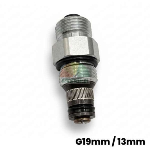 Zawór bezpieczeństwa (zwrotny) podnośnika 13mm / G19mm, metalowy element z uszczelkami