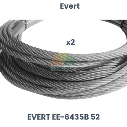 Zestaw 2 stalowych lin do podnośnika czterokolumnowego Evert EE-6435B 52