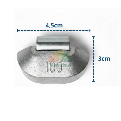 Ciężarek 100g o wymiarach 4,5cm na 3cm