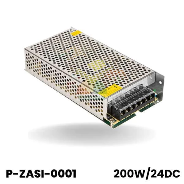 Zasilacz modułowy 200W 24V DC w metalowej obudowie perforowanej model P-ZASI-0001