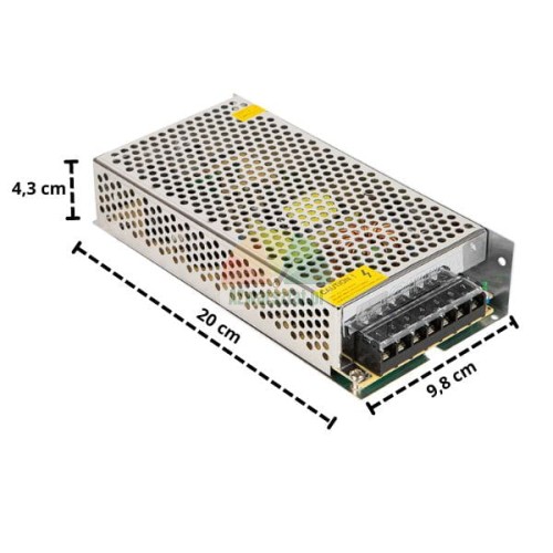 Zasilacz modułowy 200W 24V DC z wymiarami