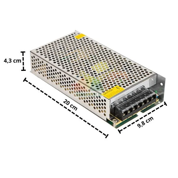 Zasilacz modułowy 200W 24V DC z wymiarami
