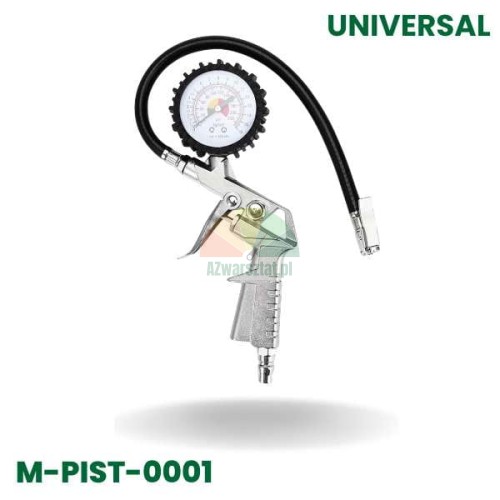 Uniwersalny pistolet do pompowania kół z manometrem i wężykiem, model M-PIST-0001