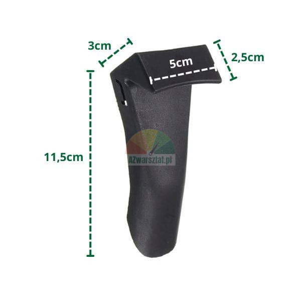 Długa plastikowa osłona szczęki zaciskowej z wymiarami