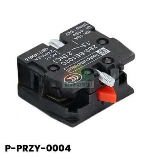 Styk pomocniczy przycisku ZB2-BE102C 1xNC czarny z czerwonym popychaczem