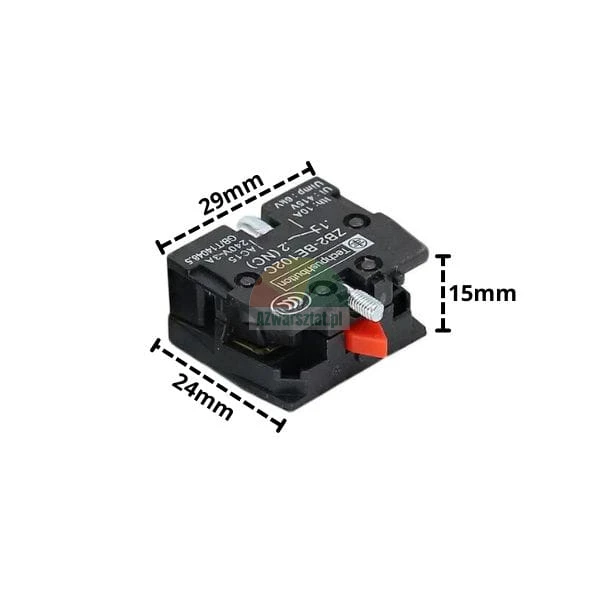Styk rozwierny NC przycisku sterowniczego 29x24x15 mm