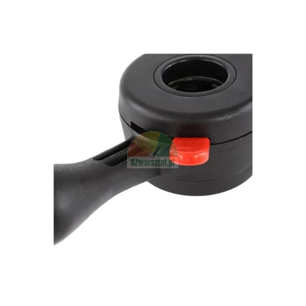 Czarny plastikowy mechanizm uchwytu narzędzia z czerwonym przyciskiem regulacyjnym