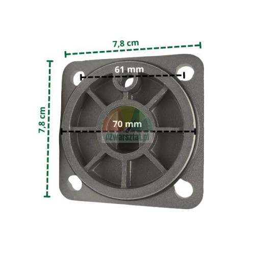 Flansza montażowa siłownika z uchem 7,8x7,8 cm z wymiarami technicznymi