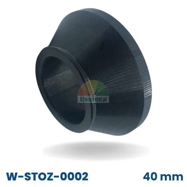 Czarny stożek do wyważarki kół o średnicy 40mm, zakres 5,2cm - 8cm, drugi najmniejszy, model W-STOZ-0002.