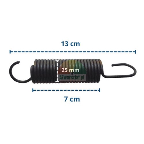 Sprężyna wyważarki 13 cm o średnicy 25 mm i długości zwojów 7 cm