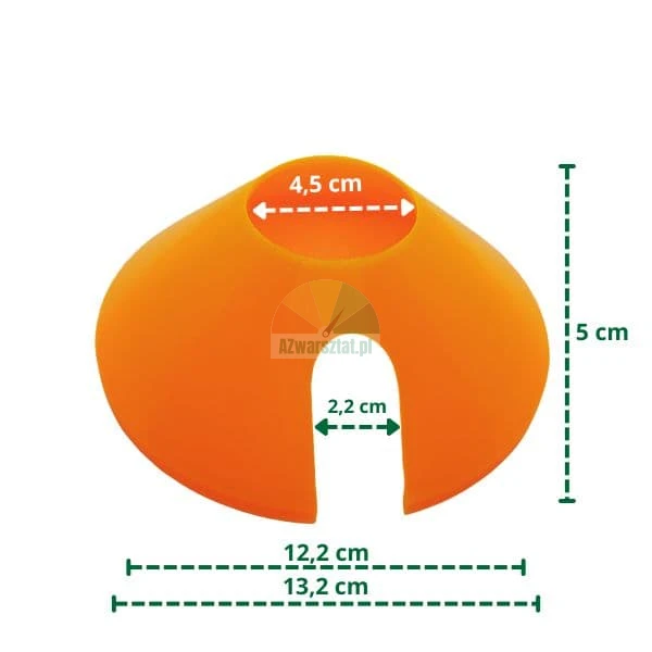 Pomarańczowy stożek treningowy 120mm z wymiarami