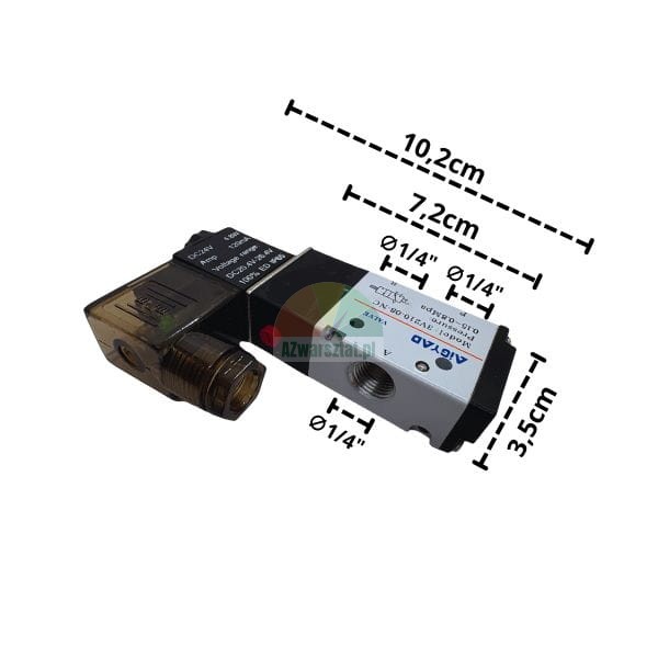 Elektromagnetyczny zawór pneumatyczny AIGYAD z wymiarami