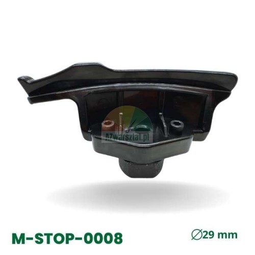 Czarna stopka montażowa z kompozytu do montażownicy o średnicy 29 mm, model M-STOP-0008.