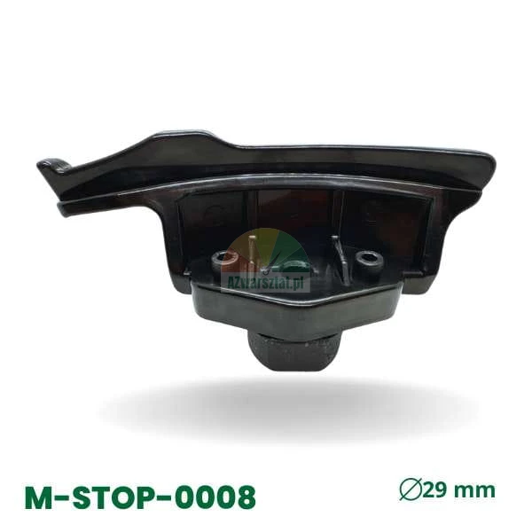Czarna stopka montażowa z kompozytu do montażownicy o średnicy 29 mm, model M-STOP-0008.