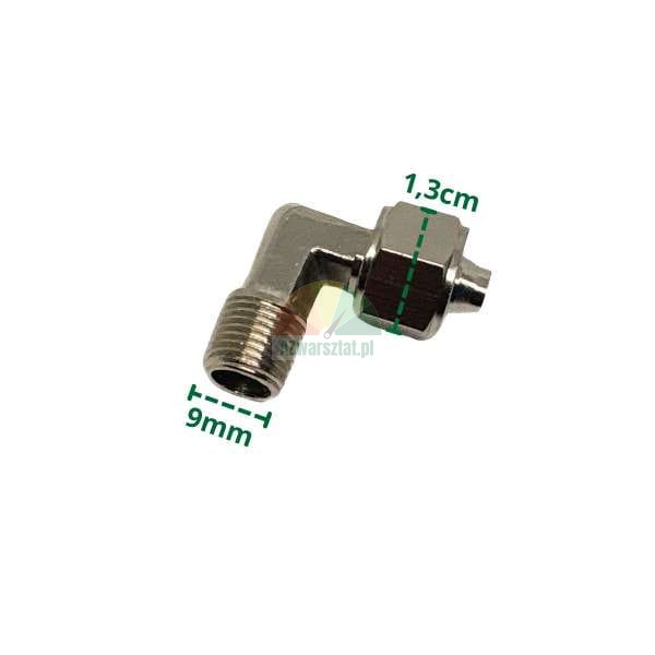 Metalowy łącznik L Typ A z wymiarami 9mm i 1,3cm