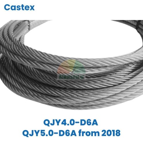 Stalowa lina podnośnika Castex QJY4.0-D6A oraz QJY5.0-D6A od roku 2018