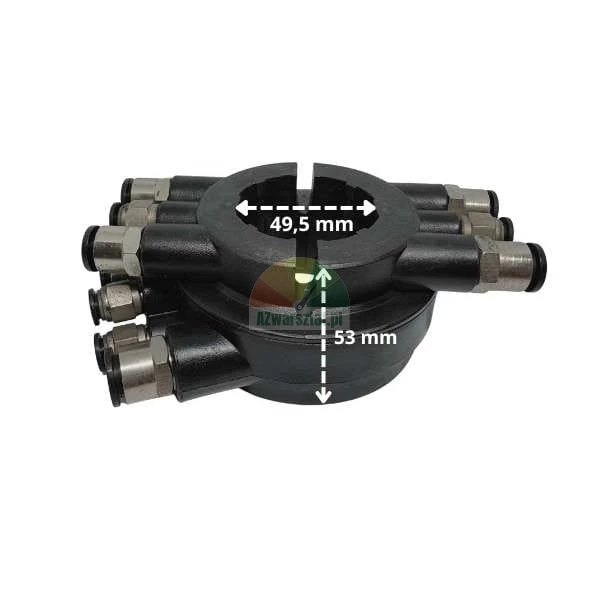 Rozdzielacz powietrza pod stołem TYP B z wymiarami 49,5 mm i 53 mm