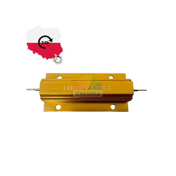 Złoty rezystor mocy 100W 16 Ohm w aluminiowej obudowie