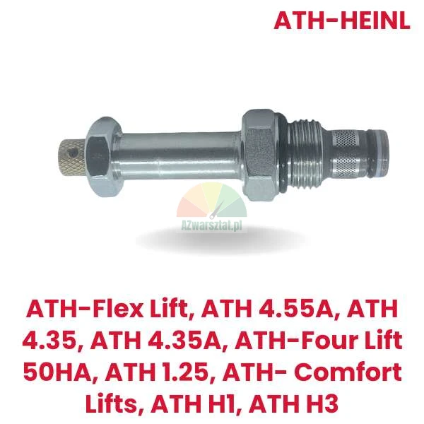 Zamiennik ATH-Heinl: Zawór opuszczania podnośnika kompatybilny z modelami ATH-Flex Lift, ATH 4.55A, ATH 4.35, ATH 4.35A, ATH-Four Lift 50HA, ATH 1.25, ATH-Comfort Lifts, ATH H1, ATH H3.