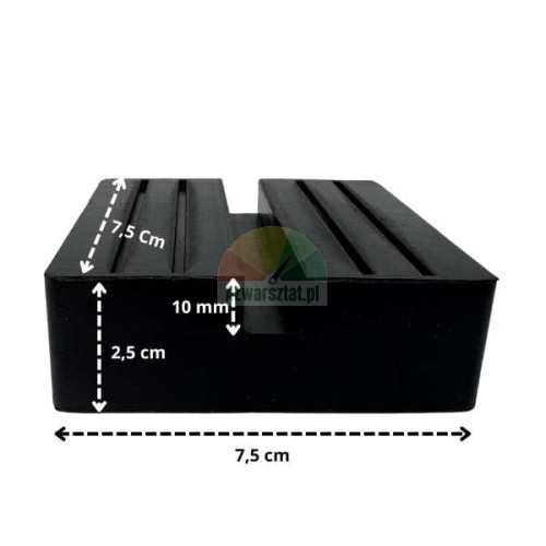 Stabilna gumowa podkładka pod podnośnik samochodowy kwadratowa 7,5cm
