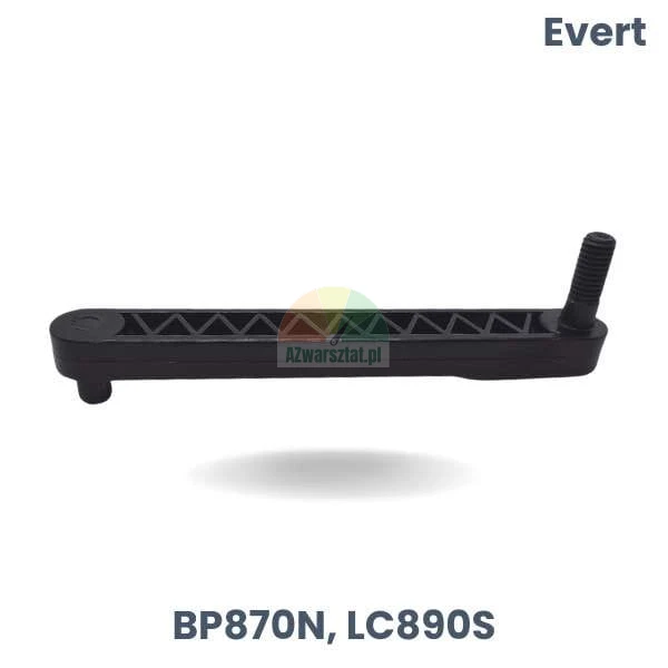 Czarny plastikowy łącznik mechanizmu pedału do montażownic Evert BP870N i LC890S.