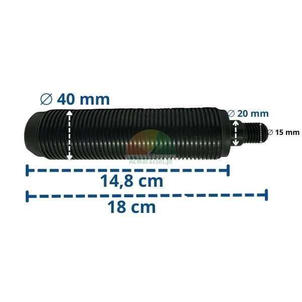 Wał wyważarki 40mm 18cm z wymiarami