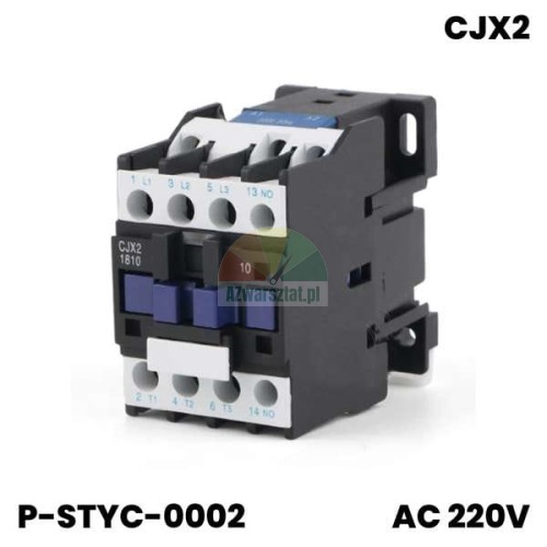 Stycznik silnikowy CJX2-1810 220V AC do sterowania silnikami elektrycznymi.