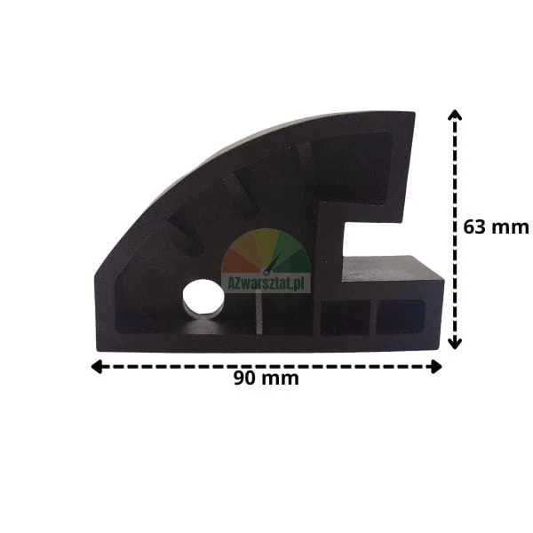 Czarny dystans i ochrona felgi 90x63 mm (3 sztuki)
