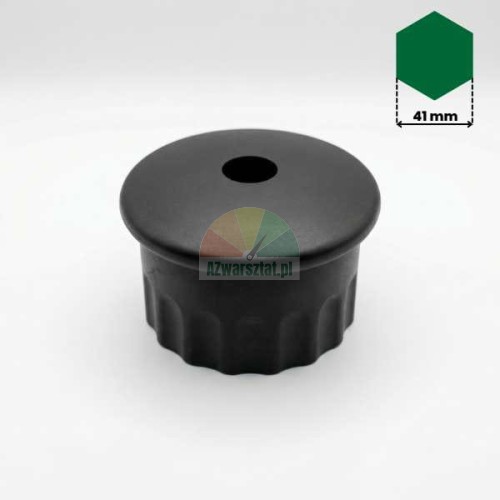 Czarny plastikowy uchwyt do pręta sześciokątnego 41mm