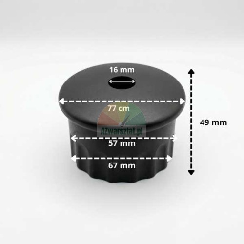 Plastikowy uchwyt do pręta sześciokątnego 41mm z wymiarami