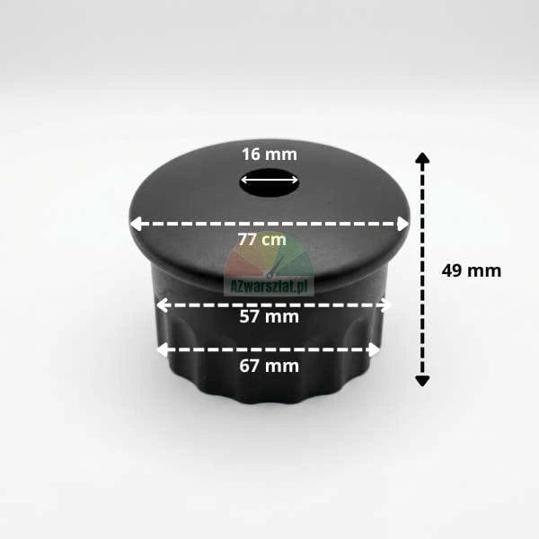 Plastikowy uchwyt do pręta sześciokątnego 41mm z wymiarami