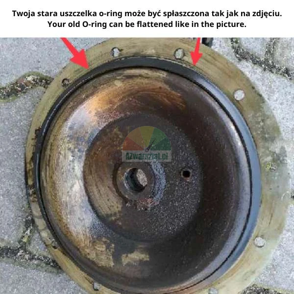 Zużyta uszczelka o-ring siłownika odbijacza ATH-Heinl.