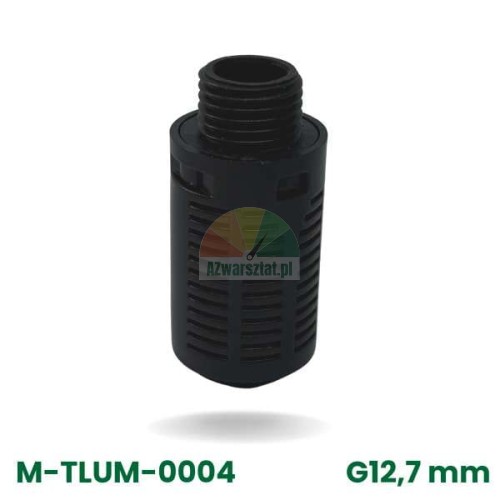 Czarny tłumik plastikowy z gwintem zewnętrznym 12,7 mm