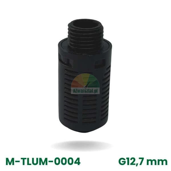 Czarny tłumik plastikowy z gwintem zewnętrznym 12,7 mm