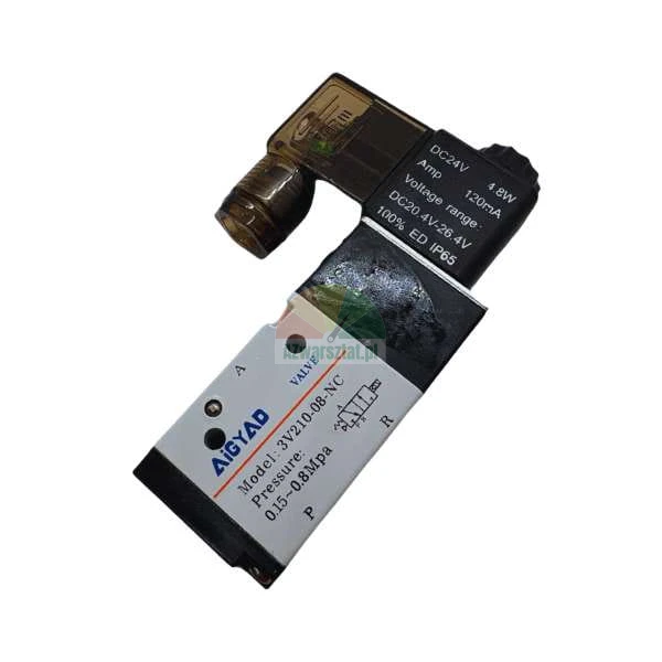 Pneumatyczny zawór elektromagnetyczny AiGYAD 3V210-08-NC, DC24V, 0.15-0.8 MPa, IP65