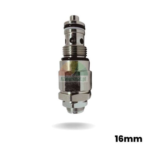 Hydrauliczny zawór nadmiarowy ciśnienia 16mm z gwintem 19mm, srebrny metalowy zawór nabojowy.