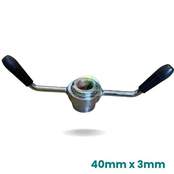 Nakrętka metalowa szybkomocująca do wyważarki kół ciężarowych 40mm x 3mm z czarnymi rączkami
